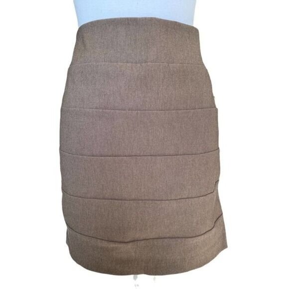 BCX Style Skirt Womens XL Stretchy Heather Brown Pull On Casual or Dress Up NWT - Picture 3 of 12